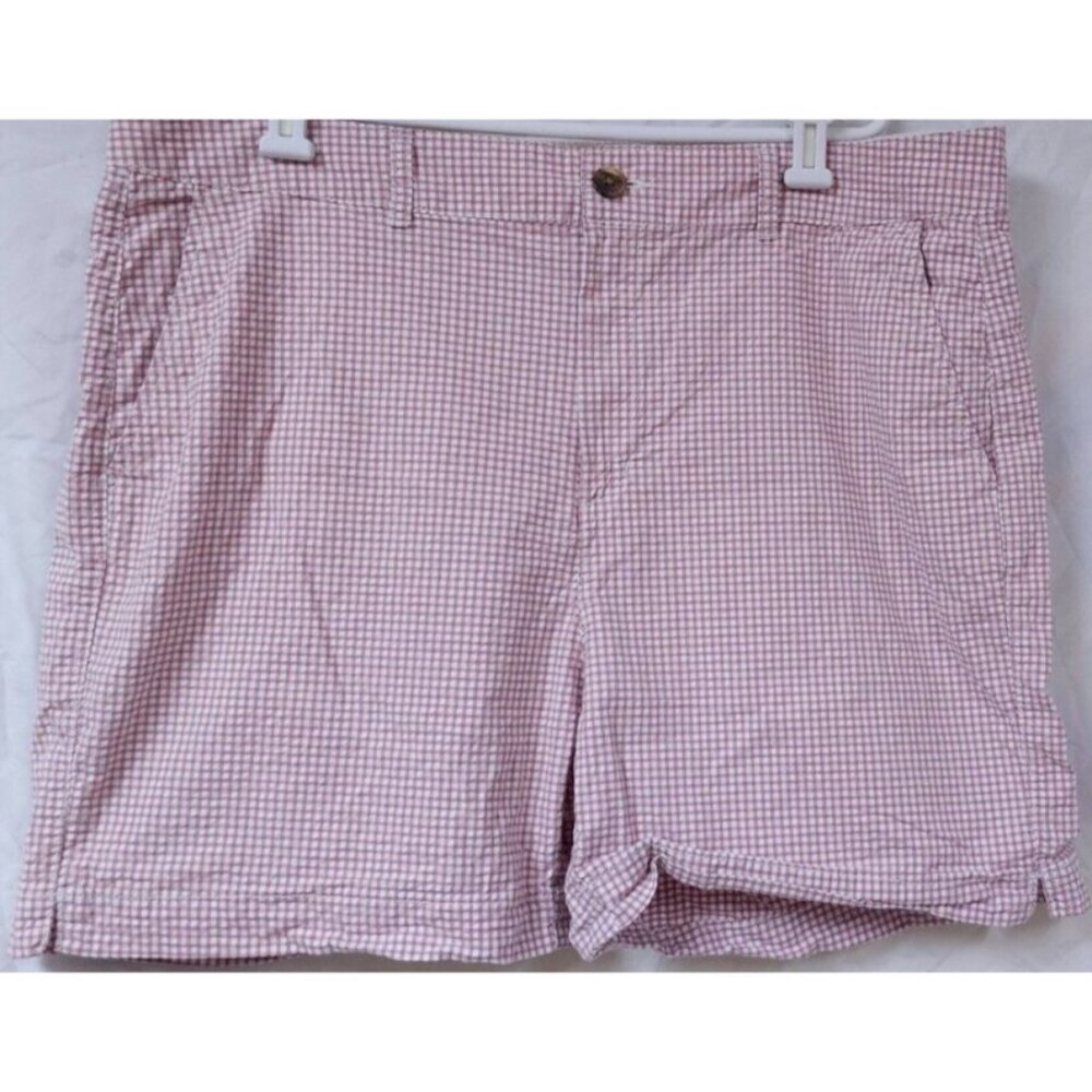 Old Navy Womens Sz 16 Red Gingham Check High Rise Stretch Everyday Chino Shorts